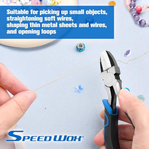 SPEEDWOX 5.5 Inches Nylon Nose Pliers Double Nylon Flat Jaw Pliers Carbon Steel Jewelry DIY Tools Jewelry Making Supplies for Grasping Straightening Ring Opening Shaping Thin Metal Soft Jaw - style: Nylon Nose Pliers