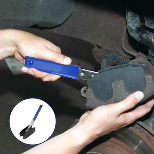 Brake Caliper Compression Tool, 360 Degree Swing Ratchet Brake Pad Tool with 2 Caliper Hanger, Universal Piston Spreader for Single Twin Quad Piston Car Repair Kit (Blue)