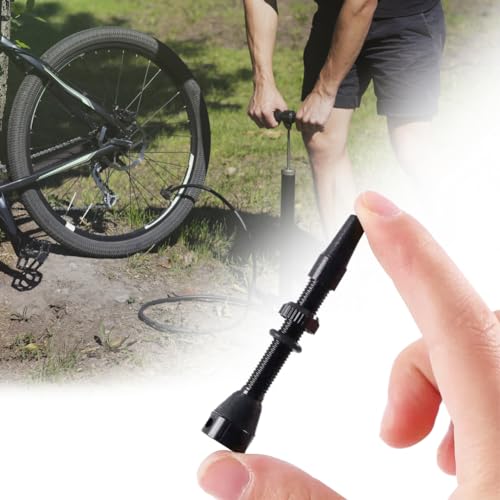 8Pcs Bicycle Presta Valve Stem 44mm / 1.74 Inch Vacuum Tire Nozzle Portable Alloy Kit for Mountain Road Bike Rim Tubeless Valve Repair Tool with Valve Core Remover Tool and Valve Stem Caps