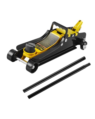 VEVOR 2.5 Ton Low Profile, Heavy-Duty Steel Racing Floor Jack with Single Piston Lift Pump, Lifting Range 3.35"-14.96" - size: 2.5T