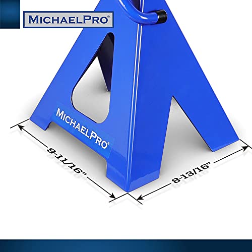 MichaelPro MP017002 6 Ton Double Pin Jack Stands | Premium Forged Steel Ratchet Bar Provides Greater Safety | 1 Pair