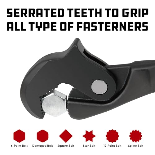 Powerbuilt 10.5 Inch Dual Headed Self-Adjusting Wrench, Quick Auto-Adjusting Jaws for Home Auto Bike Repair, 8–32mm / 5/16"–1-1/4" 643159ECE - style: 10.5 in Dual headed