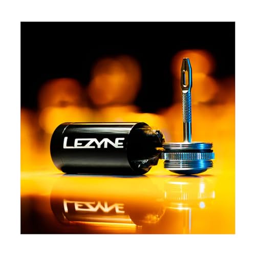 LEZYNE Tubeless Bike Tire Repair Kit - Road, Mountain & Gravel Bicycle Puncture Tool Set - Portable Compact Aluminum Storage Container/Handle with Stainless Steel Reamer & 5 Extra-Tacky Plugs