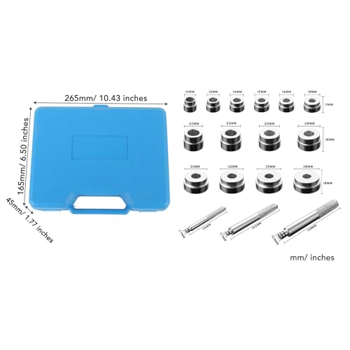 17PCS Bearing Press Kit, Universal Bearing Race and Seal Driver Set, Aluminum Alloy Bearing Install Tool with 14 Adapters, Compact Seal Driver Removal Tool for Automotive Repair an