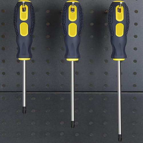 4-Piece Magnetic Screwdriver Set, 2 Phillips and 2 Slotted, Long & Stubby Blade Design, Precision 6mm Tip - color: Black & Yellow