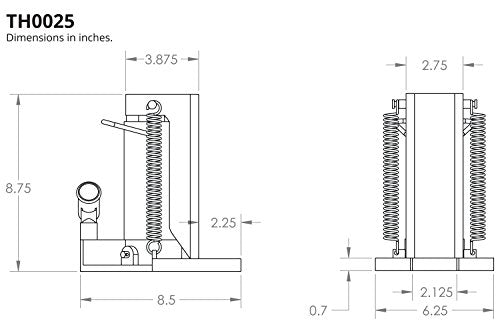 TEMCo Hydraulic Container/Machine Toe Jack (2.5 Ton - 5 Ton) Lift Capacity TH0025 - size: 2.5 Ton Toe / 5 Ton Top Capacity
