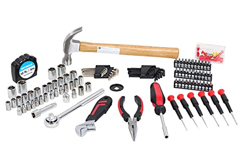MECHMAX 149-Piece Home Tool Set with Socket and Wrench Kit | Premium alloy steel hand tools with hammer, pliers and compact storage case. Perfect DIY kit for house, apartment and dorm - style: 149 Piece