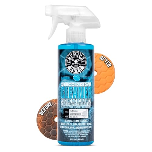 Chemical Guys, Foam & Wool Polishing Pad Cleaner, Citrus-Based, 16 oz Spray | Citrus-based, lifts compound, paint residue, paint dust, use with bucket and grit guar, for soft, fluffy pads
