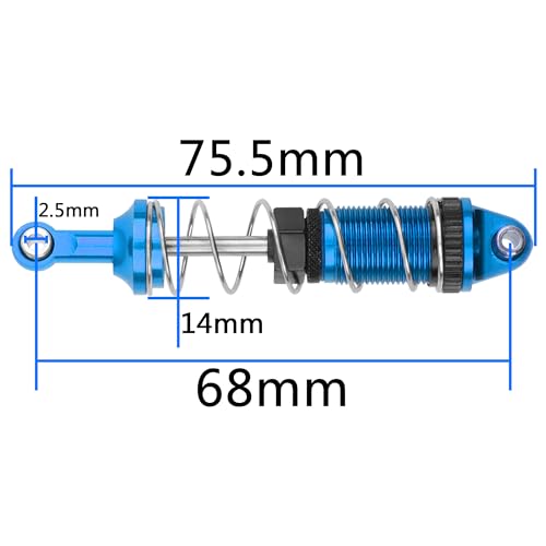 Full Metal Shock Absorber Damper Compatible with MN Model MN128 MN86 MN86K MN86KS G500 1/12 RC Crawler Car (Blue) - color: Blue