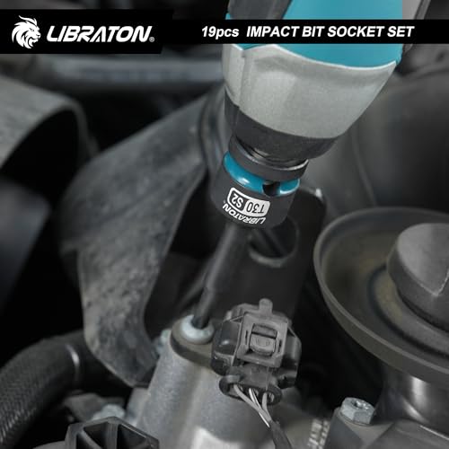 LIBRATON Impact HEX & TORX Bit Socket Set, 1/2" Dr, S2 Steel, 19PCS High Torque Sockets (H5-H19 + T30-T80) for Professional Mechanics & Automotive Repair (XPE Storage Cases) - style: 19PCS Torx+Hex