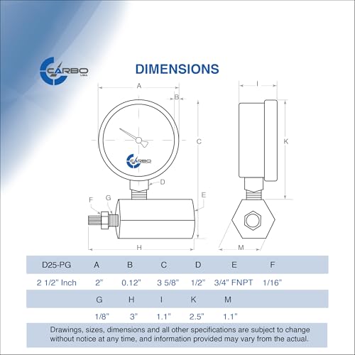 Gas Test Pressure Gauge 30 Pound, 30 PSI / 200 kPa, 3/4” FNPT Connection, Brass Valve, Chrome Plated Steel Body Assembly. - size: 3/4" FNPT 0-30 psi, style: Chrome Plated Steel