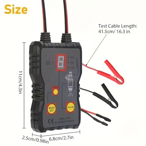 Universal Fuel Injector Tester and Cleaner Tool Kit, 4 Pulse Modes, Dual Channel for 2 Injectors, 12V/5V, with Adapters, DIY Diagnostic & Cleaning for Cars Motorcycles EFI Gasoline Engines