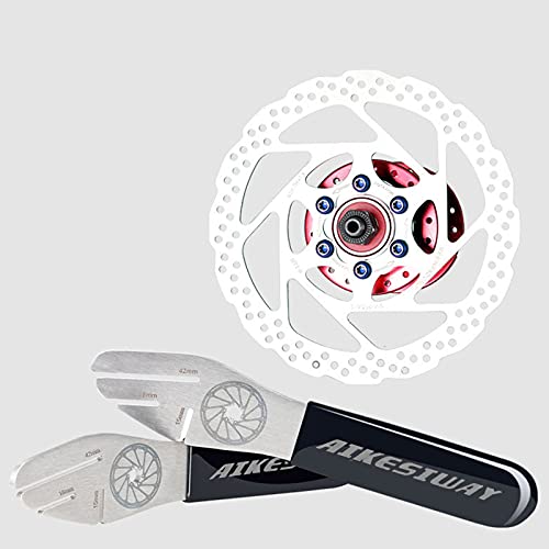 Rotor Truing Fork Bike Disc Alignment Tool Bicycle Brake Wrench,Bike Disc Brake Pad Adjustment Alignment Tool Gap Regulator,3 Slot Depths,Strong,Easy to Carry and Use - style: 1 Wrench & 2 Regulators