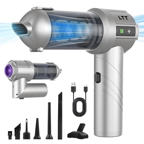car Vacuum Portable Cordless, 18000PA Brushless Motor Hand Held Vacuum,Air Duster, 120W High Power Mini Vacuum Cleaner Foldable with LED Screen for Home, Car, Office, Pet