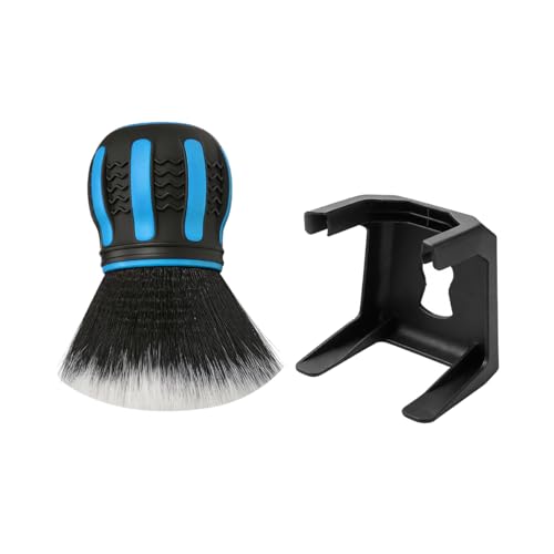 Car Detailing Brush, Ultra Soft Vehicle Handle Synthetic Brush with Storage Rack, Automotive Interior Dusting Cleaning Tool for Air Conditioner Vents Dashboard, Universal Fit (Blue) - color: Blue