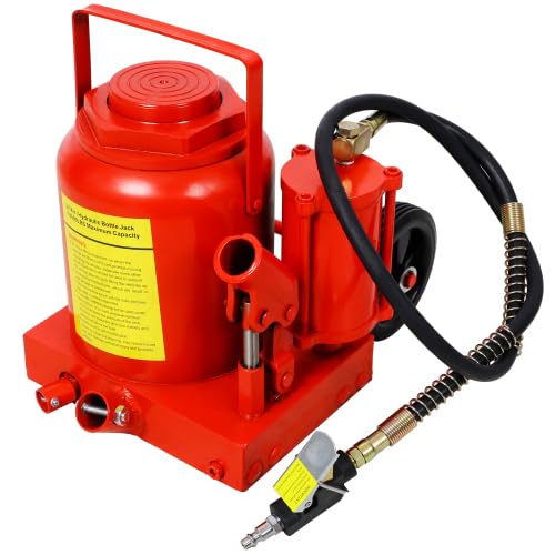 50 Ton Air Hydraulic Bottle Jack, 100,000 LBS Capacity | Heavy-duty steel jack with air and manual operation, 10.5"-16.5" lift range for trucks, RVs, farm and construction equipment