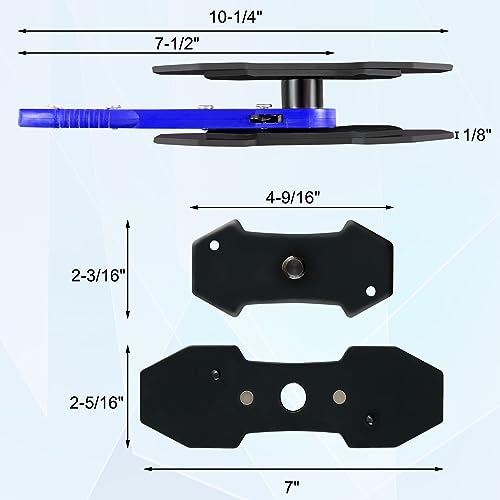 JoyFans Brake Caliper Compression Tool Set, Automotive Quad Disc Pistion Ratchet Ratcheting Press Tool, Car Brake Pads Retractor Compressor with 4PCS Spreader Plates for Brake Pump Adjustment - color: Blue Handle