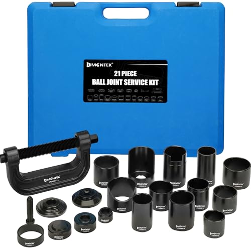 Ball Joint Press Kit 21pcs, Master Ball Joint Removal Tool with C-Frame, Heavy Duty Upper and Lower Ball Joint Service Set for 2WD 4WD Car Light Truck (Black) - color: Black