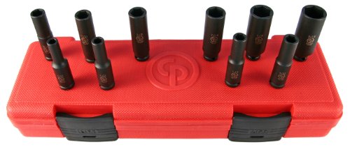 Chicago Pneumatic SS2010D - 1/4 Inch Square Drive, SAE, Deep, 6 Point, Impact Socket Set (10 PCS) - size: 1/4", style: SAE/Dee P (10 PCS)