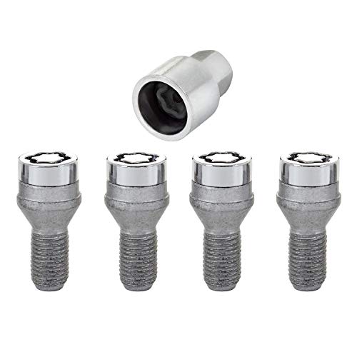 McGard 27216 Chrome Bolt Style Cone Seat Wheel Locks (M12 x 1.25) Set of 4 Locks / 1 Key (Pack of 1)