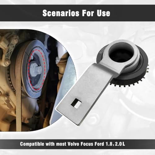 Crankshaft Pulley Holder Tool Compatible with Volvo Ford 1.8 2.0 duratec Petrol Engines, Crank Pulley Holding Wrench Tool.