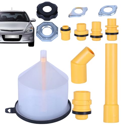 Radiator Burping Funnel Kit – No Spill Coolant Filling Tool, 15 Pieces Car Maintenance Adapter Set | Automotive Engine Cooling System Kit for Trucks, RVs, Brake Fluids, Windshield Tanks,