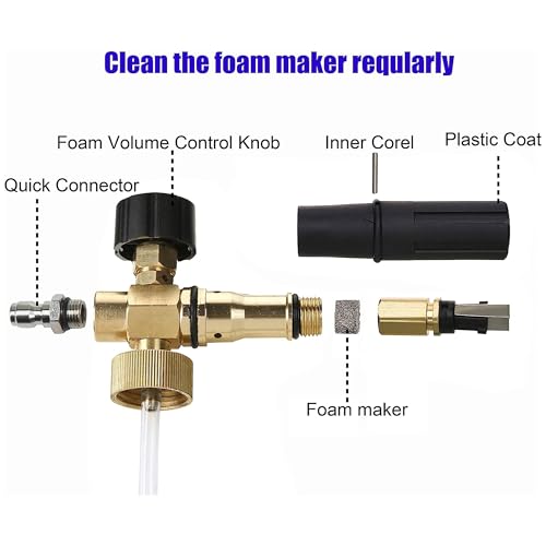 Tool Daily Short Pressure Washer Gun with Foam Cannon, Dual Connector Accessory, 1/4 Inch Quick Connect, 5 Spray Nozzle Tips, 1 Liter - style: Foam Gun with Dual Connector