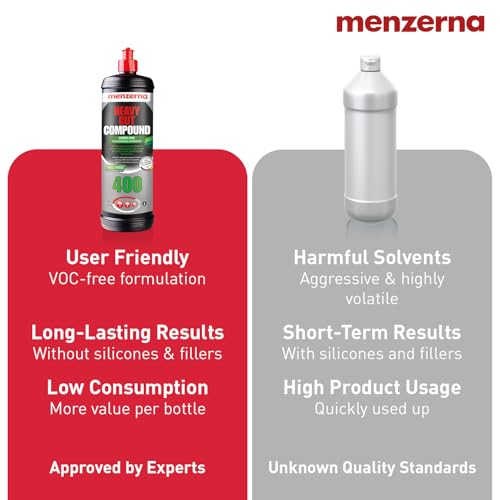 menzerna Heavy Cut Compound 400 Green LINE Car Polish I Heavy Cut, Medium Cut & Finish I Buffing & Polishing Compound for Scratch Repair I for ScratchesI High Abrasion, Silicone Free I 32oz - style: Green line