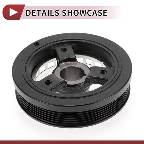 1 Pc Engine Harmonic Balancer Crankshaft Pulley for Pontiac Montana 1999-2005 Harmonic Balancer Pulley Crank Pulley 6 Groove No.24504609 Black Aluminum Alloy