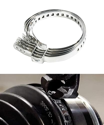 Zlirfy CV Boot Clamps,CV Joint Boot Crimp Clamp Kit,5pcs Small and 5pcs Large,Car Accessories Adjustable Stainless Steel Drive Shaft CV Boot Clamp,Fits for Steering Gear Gaiters
