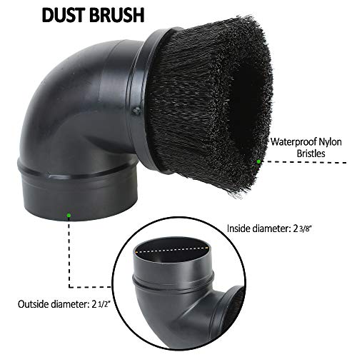 2 1/2 inch Attachments & Accessories 2.5 Wet Dry Vac - Extension Wands, Floor Brush, Dust Brush, Crevice Tool, Utility Nozzle, Compatible with Shop Vac - 6-Pack Attachments - size: 6-Pack Attachments