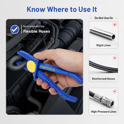 6pcs Brake Line Hose Clamps Pliers Set | Hose Pinch Clamp Pliers Set, Fuel Line Disconnect Tool for Flexible Hoses Gas Lines Radiator Hoses