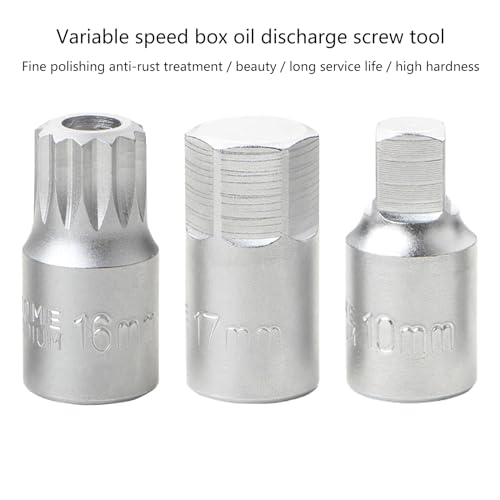 H17 Oil Sump Drain Plug Socket Wrench 3/8'' Drive Auto Repairing Transmission Gearboxes Screw Wrench Drain Plug Socket 3/8 - color: B