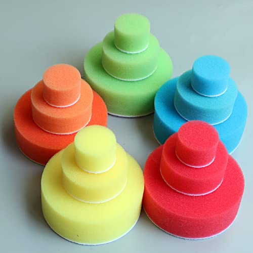 30pcs Drill Polishing Kit Car Detail Buffing Wheel with M6 Thread Backing Plate & 1/4” Hexagonal Shank,Car Sanding Polishing Waxing Pad for Drill and Mini Air Sander