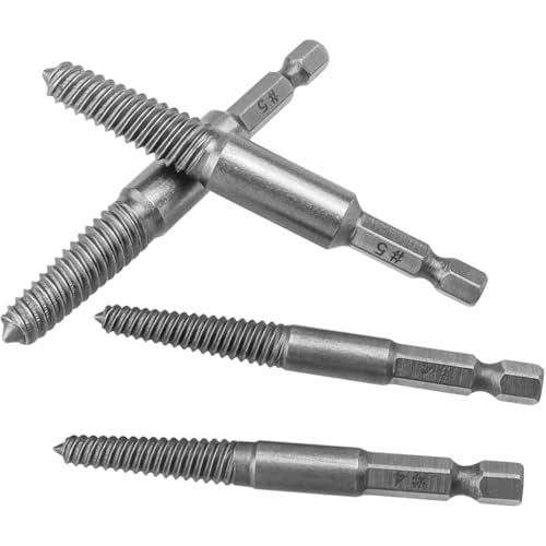 Wolfride 10Pcs Broken Screw Extractor Set, Stripped Screw Remover Drill Bit Kit I 1/4 Inch Hex Shank Easy Out Damaged Bolt Removal Tool