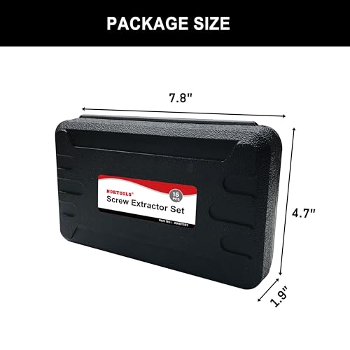 15PCS CR-MO Screw Extractor Set – 3/8" Hex Drive Multi-Spline Easy-Out Kit for Broken, Stripped, Rounded Screws/Bolts, Broken Bolt Remover,Includes Adapter & Blow-Molded Case (1/8"-1/2") - color: 15pcs-screw Extractor