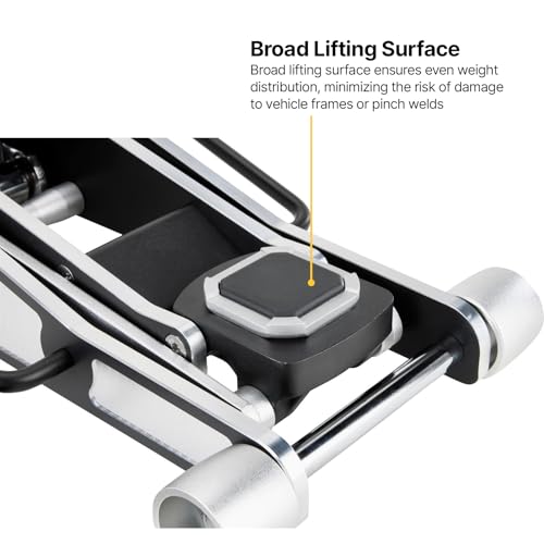 Black Flag™ Eliminator 1.5-Ton Low Profile Aluminum Floor Jack, 3,000 lb | 16.1 Inch Max Lift Height, 2.38 Inch Low Entry Clearance, Dual Piston Pump for Fast Lifting, Lightweight Design