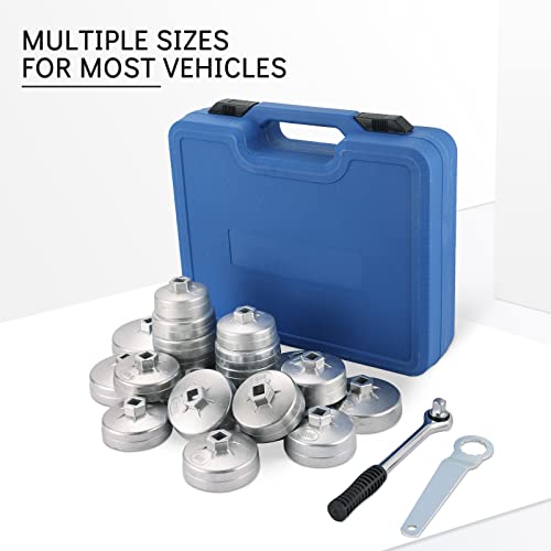 23PCS Oil Filter Removal Tool | Oil Filter Removal Cap Wrench Socket Tool Set 1/2" Automotive Removal Garage Tool