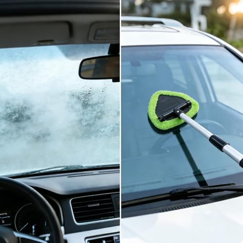 Car Care Microfiber Cloths for Windshield Cleaner,7 PCS Microfiber Cloths for Inside Windshield Cleaning Tool Pads,Clean Replacement Accessories (Green) - color: Green