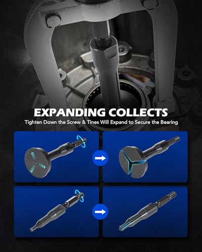 Orion Motor Tech Blind Hole Collet Bearing Race and Seal Puller Extractor Kit, Slide Hammer Pilot Insert Inner Bearing Removal Tool Set, 16 Pieces - color: blue