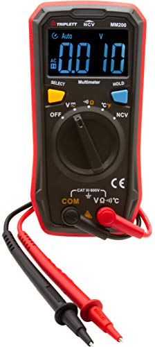 Triplett MM200 Compact 4000 Count Multimeter - AC/DC Voltage, Resistance, Temperature, Continuity ,Black - size: MM200, style: Standard