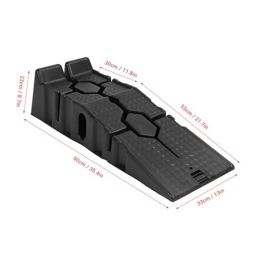 Alomejor Car Ramp PP Automotive Leveling Ramp 6000 Lbs per Pair Anti Slip Grooves Drainage Design 6.7 in Lift for Home Garage Shop Low Profile and Sports Cars