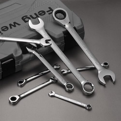HARFINGTON 2Pcs Combination Wrench 11mm Metric 12-Point Box and Open End 45# Carbon Steel Double Ended Spanner Tool for Automotive Pipe Furniture Machinery DIY Repair, Silver White - size: 11mm