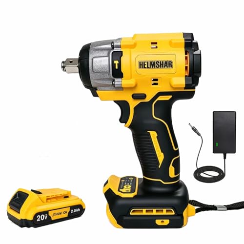 Wireless impact wrench for 20V Max battery, brushless high-torque 1/2-inch impact gun, 0-2800 revolutions per minute, suitable for car repair, furniture DIY (Tools + 1 battery + 1 charger)