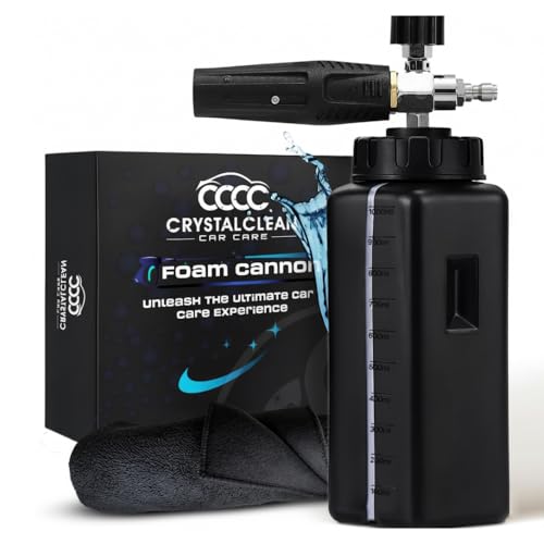 Foam Cannon for Pressure Washer, Thick Snow Foam, 1/4'' Quick Connect, 1.1mm Orifice Soap Cannon, Adjustable Foam Blaster for Car Detailing, Wide Mouth Bottle