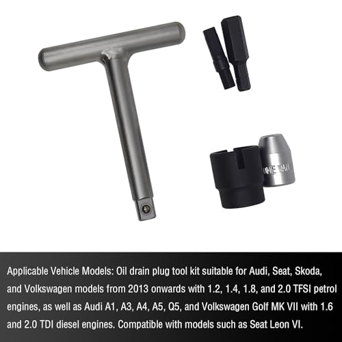 5Pcs 1/4" & 3/8" Oil Service Set for Plastic Oil Drain Screws Disassembly kit, T-handle Oil Drain Screws Removal Tool Kit, Oil Drain Screws Remover