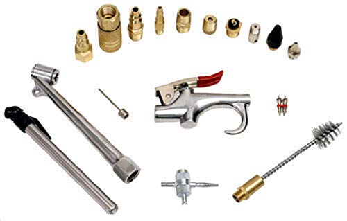NEW AIR TOOL ACCESSORY KIT,BLOW GUN,RUBBER NOZZLE,TIRE CHUCK,COUPLERS 18 pcs. set