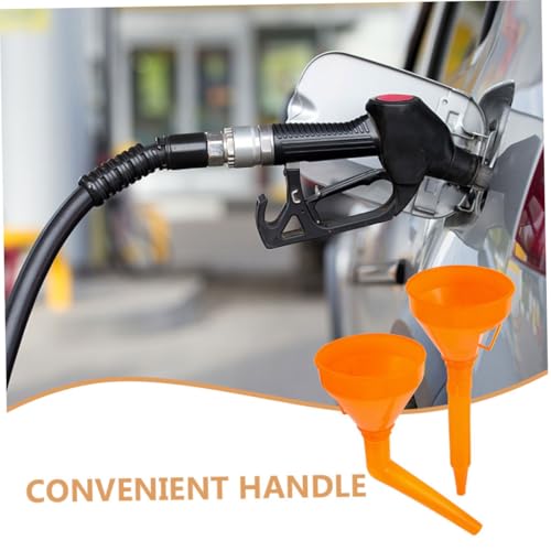 Automotive Funnel Set 4pcs Oil Funnel Kit Straight Elbow Pipe No Spill Sturdy Plastic Essential for Roadside Assistance