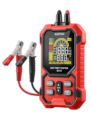 AstroAI Car Battery Tester 12V/24V — 100-2000 CCA, Alternator & Charging System Analyzer, Compatible with FLA/AGM/Gel/EFB, for Cars, Trucks, RVs & Marine Vehicles