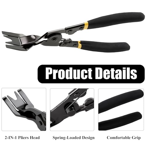1PCS Car Clip Pliers Tool, Panel Clip Pliers Set Fastener Remover, Auto Retainer Clip Trim Rivet Removal Tool, Auto Door Car Upholstery Trim Clip Removal Tool (Black & Yellow) - color: Black & Yellow - 1 Pcs Clip Removal Plier